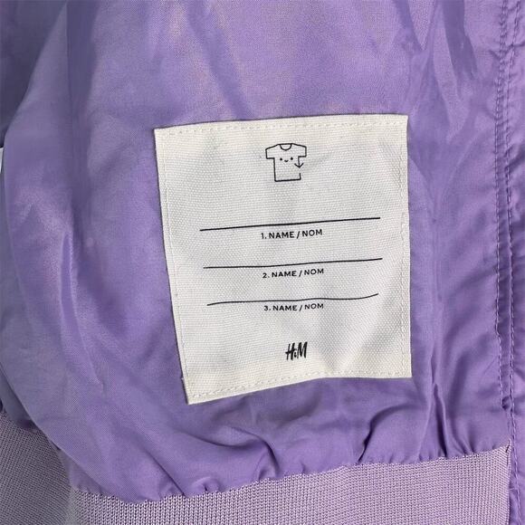 H&M Girls Purple Playful Flip Sequin Bomber Jacket Whimsical Cat Design Sz10-12 - Picture 8 of 16